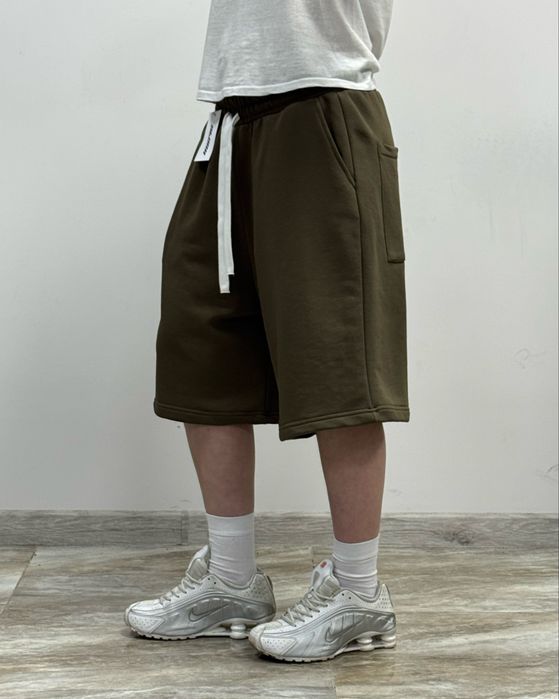 Широкі спортивні шорти BAGGY cotton shorts rap S M L XL широкие котоновые шорты бегги черный серый хаки jaded london