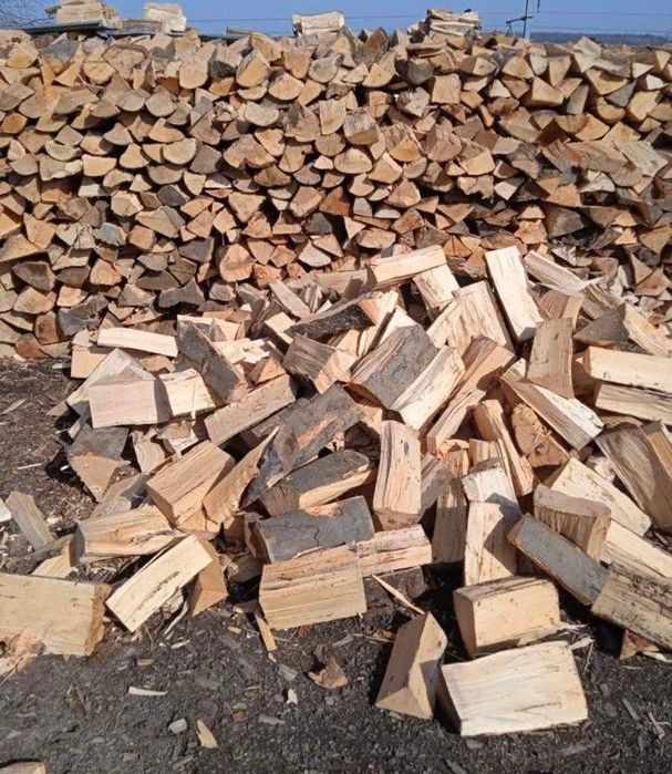 Lenha seca e pellets de madeira