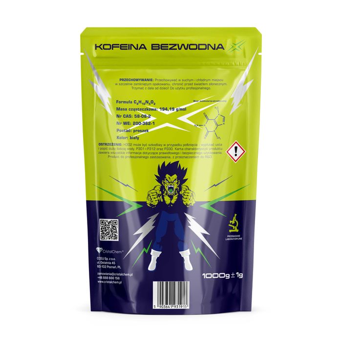 Kofeina Bezwodna X  # 1kg  # Nowość # Mocna # CristalChem®
