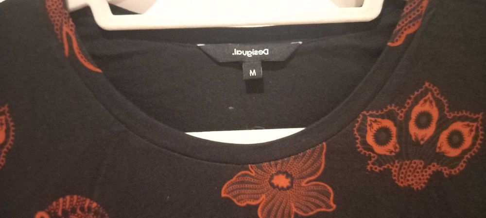 Vestido preto e vermelho, assimétrico - M - Desigual