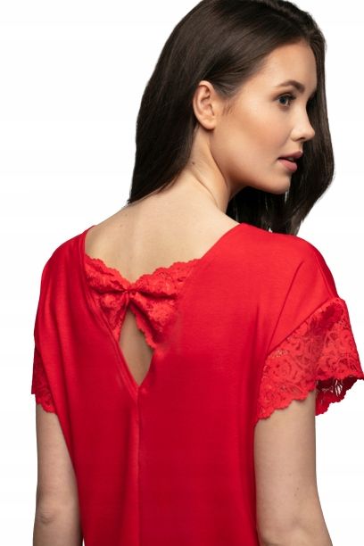 Violana Czerwona Bluzka Krótki Rękaw R. M