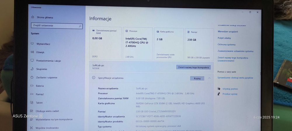 Laptop Asus N550JK