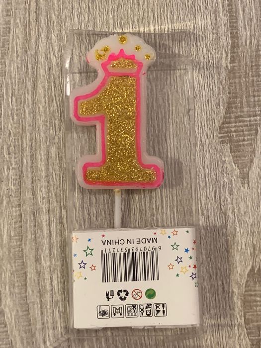 Свічка для торта цифра «1»