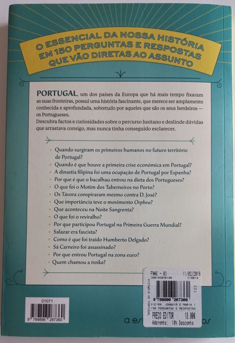 Livro sobre a História de Portugal de forma resumida e actual