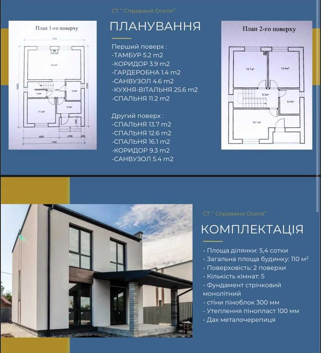 ‼️Без%, дом 110м², 5 комнат, 5,4 сотки земли, Горбовичи, рядом с лесом