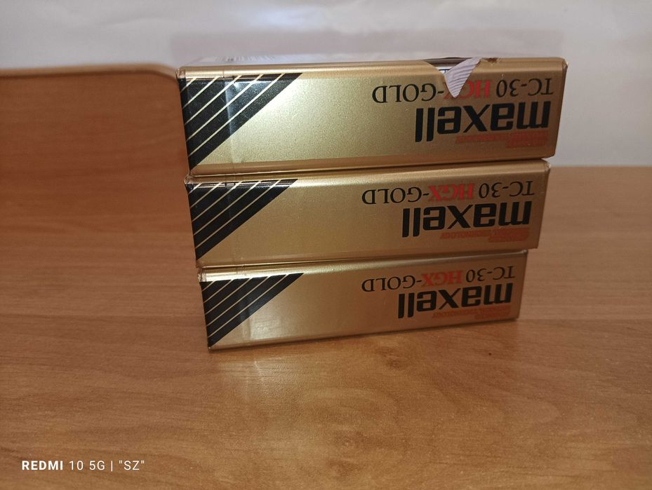 Maxell - HGH-GOLD - TC-30 - kasety VHS C - 3 sztuki - USA - NOWE !