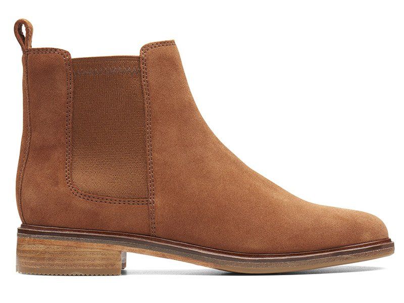 Clarks Botki damskie - Clarkdale Arlo - r 36 - Brązowe zamszowe skóra