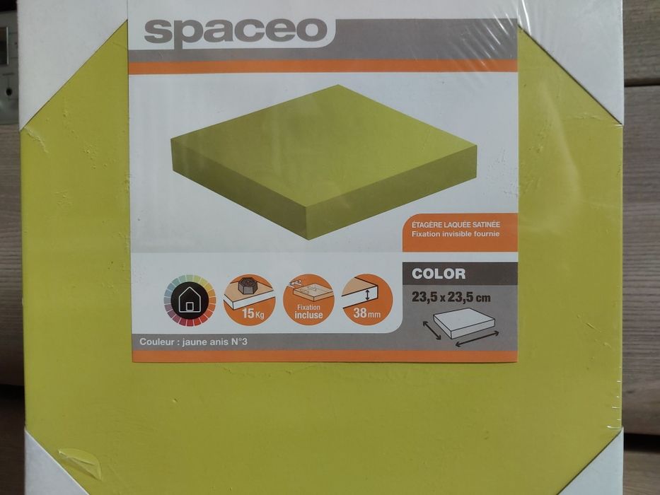 Spaceo Półka Ścienna Komorowa Zielona 23,5x23,5x3,8 cm