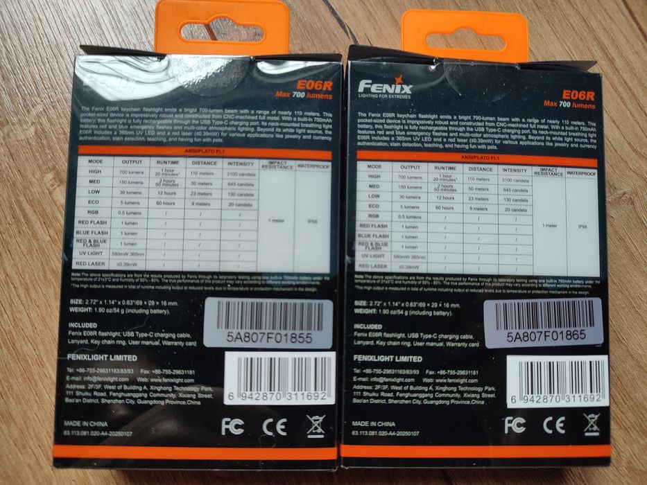 Наключний ліхтар Fenix E06R,E06R PR0