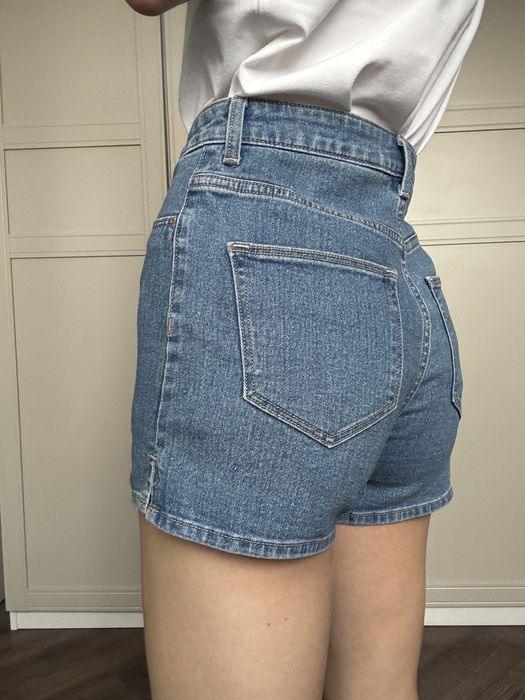 shorty szorty spodenki jeansowe jasne dżins xs 34 h&m