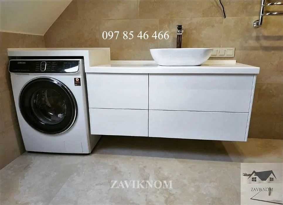 Виготовляємо Монолітні Умивальники вилиті з стільницею +Тумби Дзеркала