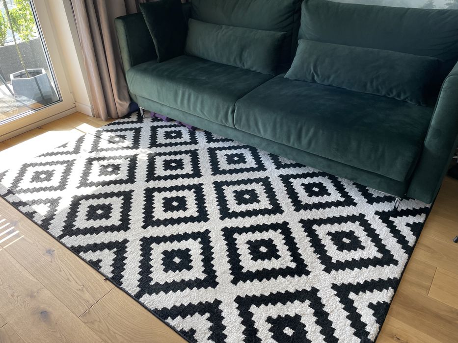 Dywan biało czarny Geometyczne wzory 160x220 cm