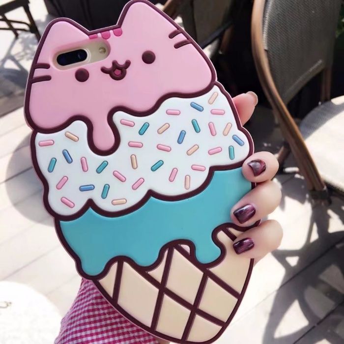 Capa telemóvel iPhone 8 Plus gato gelado Pusheen