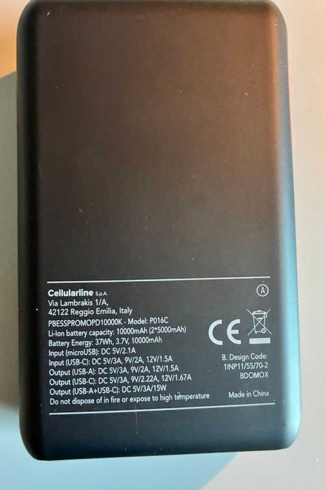 Powerbank Cellularline 10000mAh Quick Charge + Power Delivery