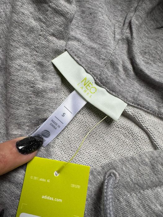 Nowa bluza z kapturem ADIDAS NEO szara S