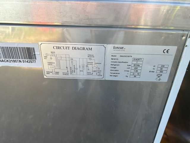 Bancada Horizontal frio em Inox com 2 portas + gaveta Forcar