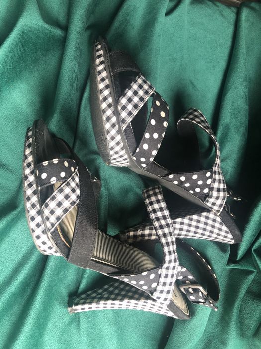 Zara , sandały w kratę na szpilce, rozmiar 38