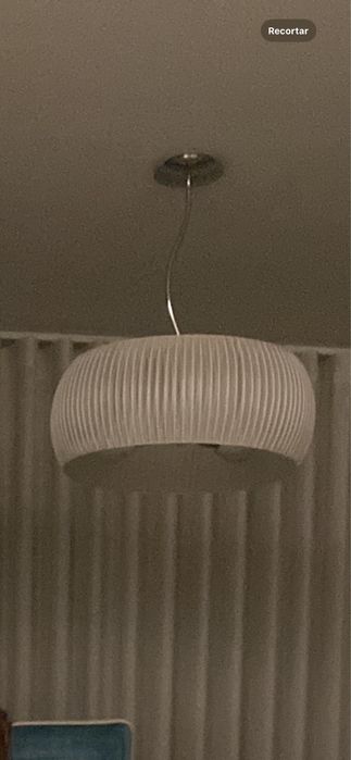 Candeeiro redondo tecido/metalico