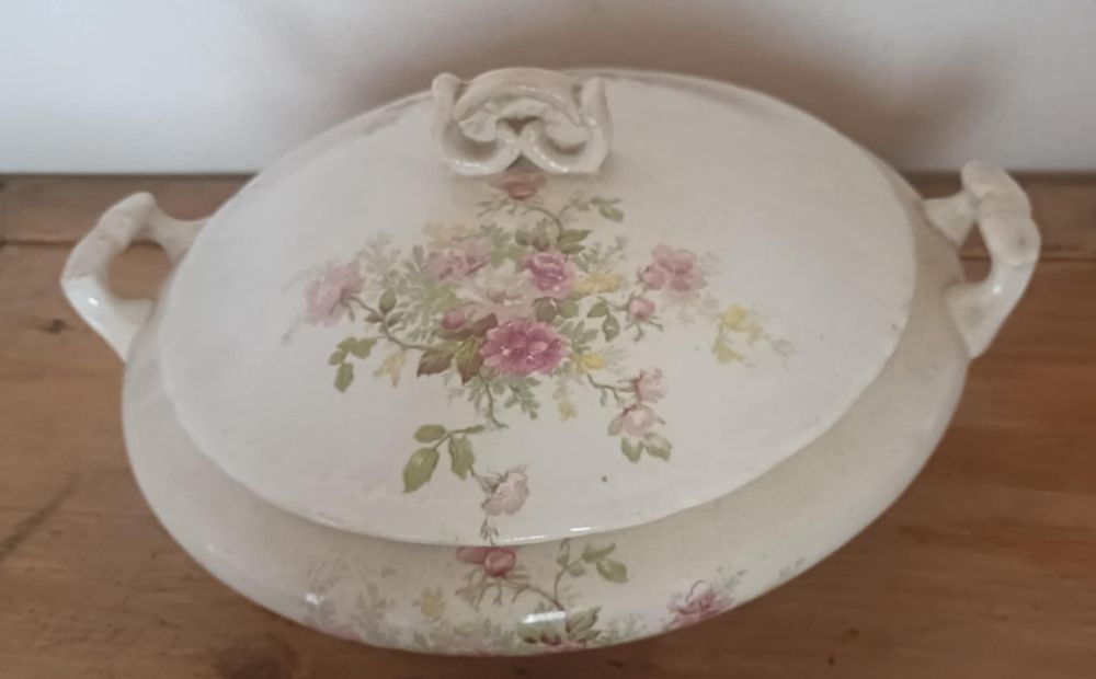 Prato coberto Sacavém não marcado  de 27 cm de asa a asa
Envio at