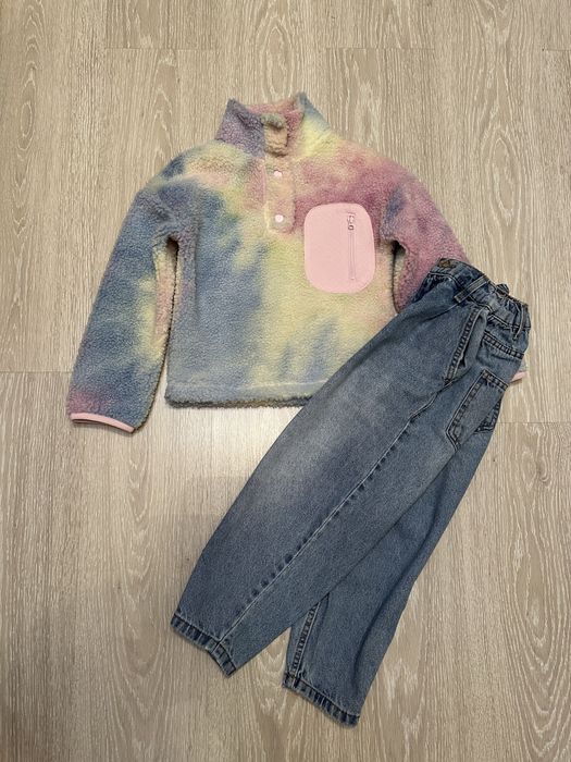 ‼️ кофта Primark 128 7 8 тедді шерпа фліс плюш джинси бермуди палаццо