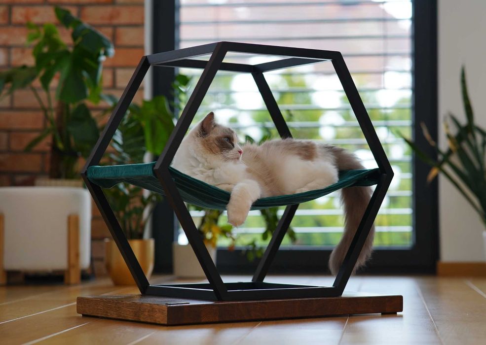 Leżak dla kota / Drapak / Meble Loft / Łóżko dla kota / Hexagon