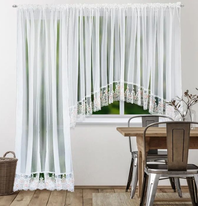 Komplet balkonowy 2 firany na 550 cm