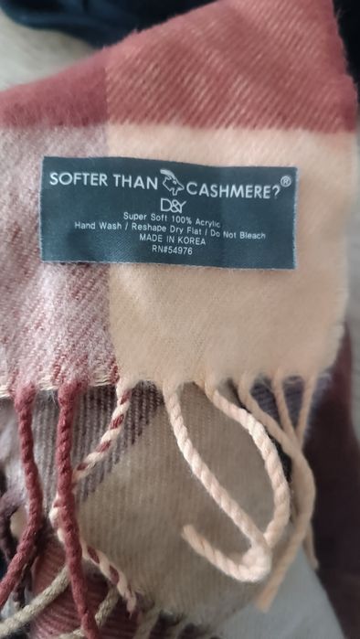 Szalik zimowy kratka Softer Than Cashmere