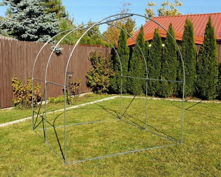 Tunel Foliowy Ogrodowy SOLIDNY FOLIA + STELAŻ Ocynkowany 2x2x2 m 4m²