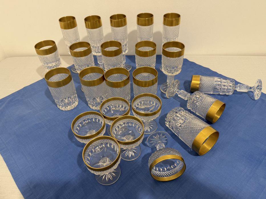 Złocone Kieliszki z Huty Anna