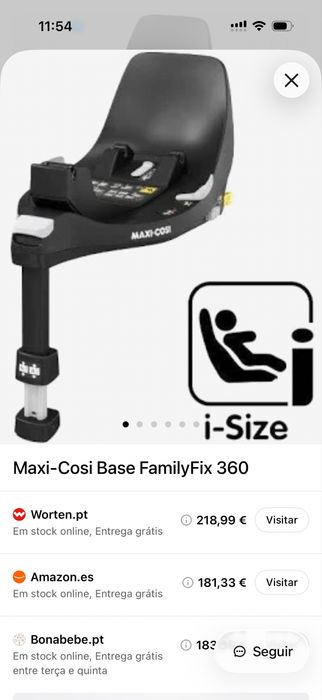 Base ISOFIX para cadeira de criança/bebe