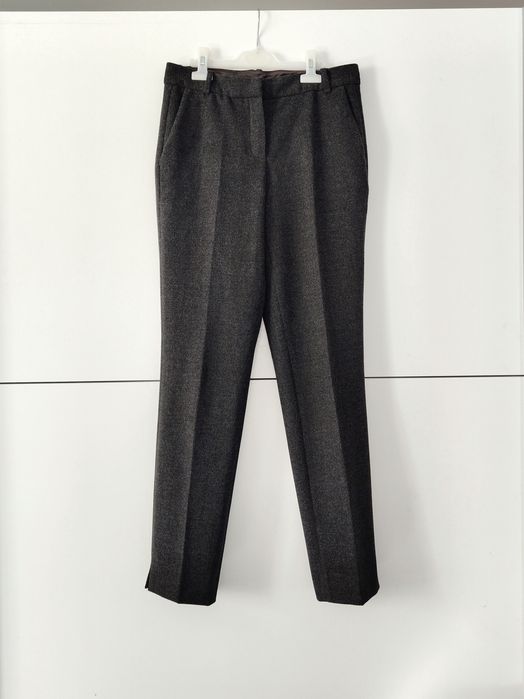 Garnitur damski Massimo dutti 36 S szary antracytowy kinowym marynarka spodnie wiskozowy