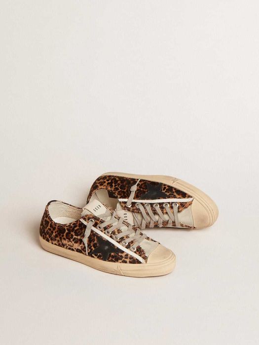 Кеди Golden Goose V-Star in Leopard Pony Skin