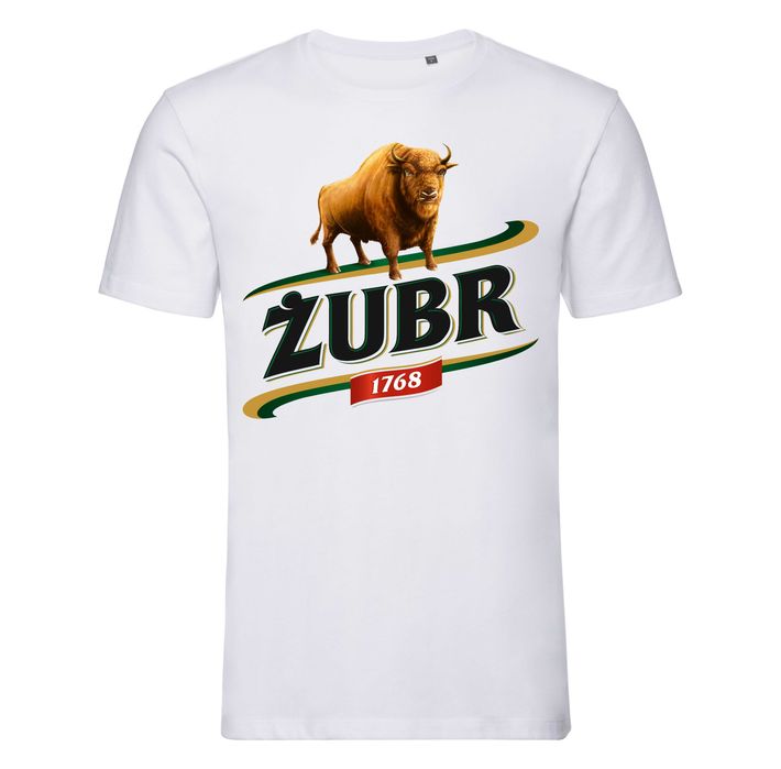 Koszulka Żubr Premium Biała M | 100% Bawełna | Streetwear | Nowa
