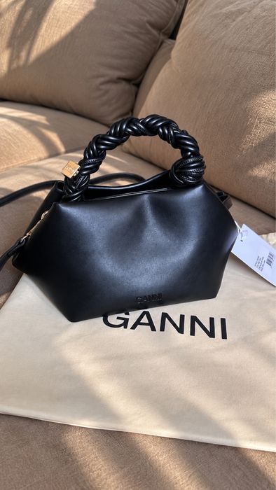 Сумка  Ganni  бургунді , чорна , коричнева
