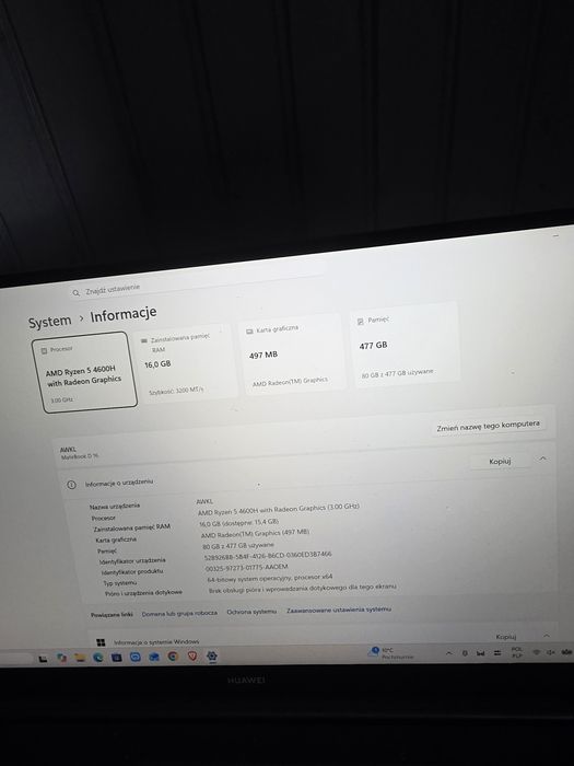 HUAWEI MateBook D 16 AMD R5 16GB+512GB (HVY-WAP9) Space Gray