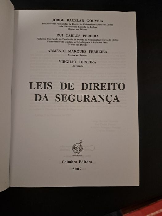 "Leis de Direito da Segurança" 2007
7 euros