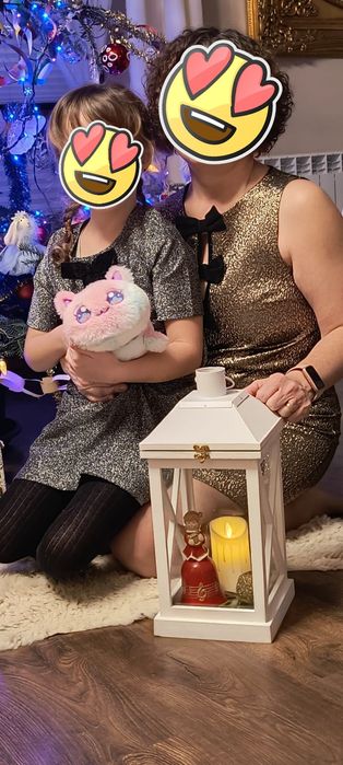 Złota sukienka z kokardami r.36/38