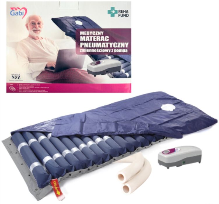 Materac przeciwodleżynowy PNEUMATYCZNY RUROWY z kompresorem - GABI
