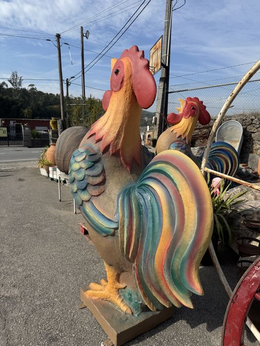 Galo 2m Altura Fibra Vidro Decoração!