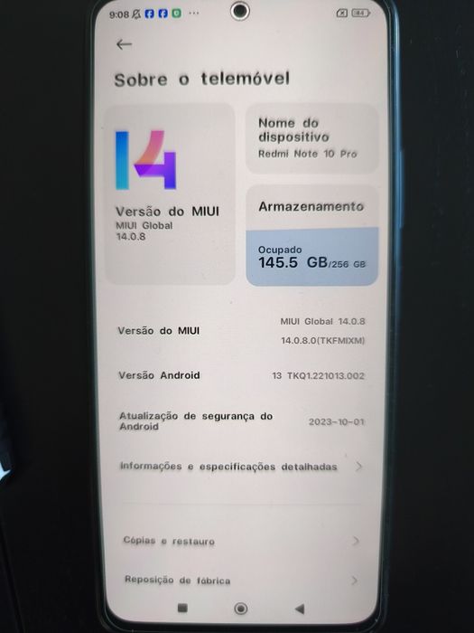 Redmi Note 10 Pro 8/256 - Dez 2022