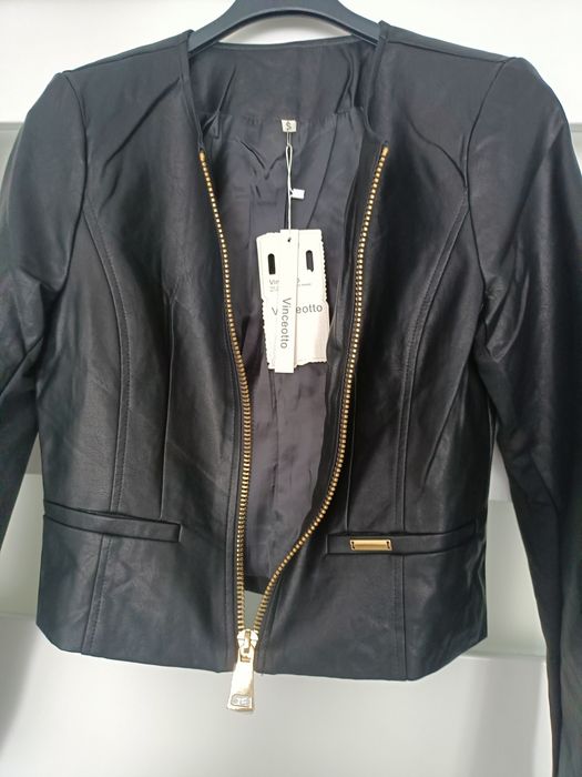 Śliczna ramoneska czarna S