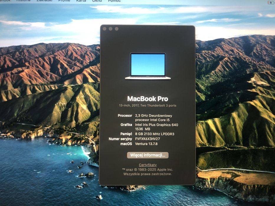 Płyta główna MacBook Pro A1708 2017r.