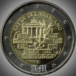 VATICANO - Moeda 2€ do Comemorativa Queda do Muro 2014