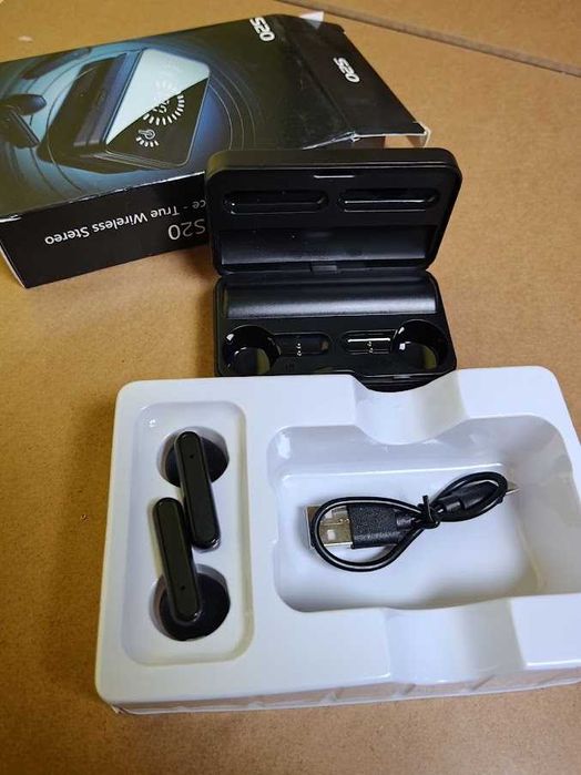 Fones de Ouvido Sem Fios S20 Earbuds Bluetooth Visor LED (Novos)