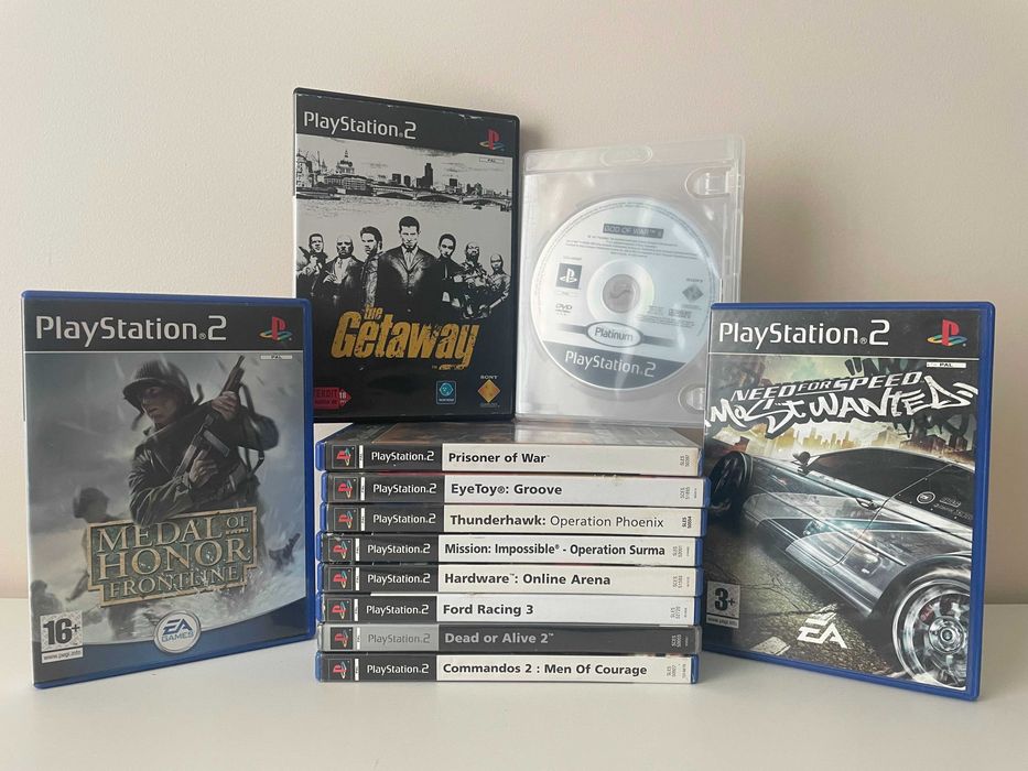 Lote de 12 Jogos PS2 - NFS Most Wanted, God of War II, DOA 2, The Getaway