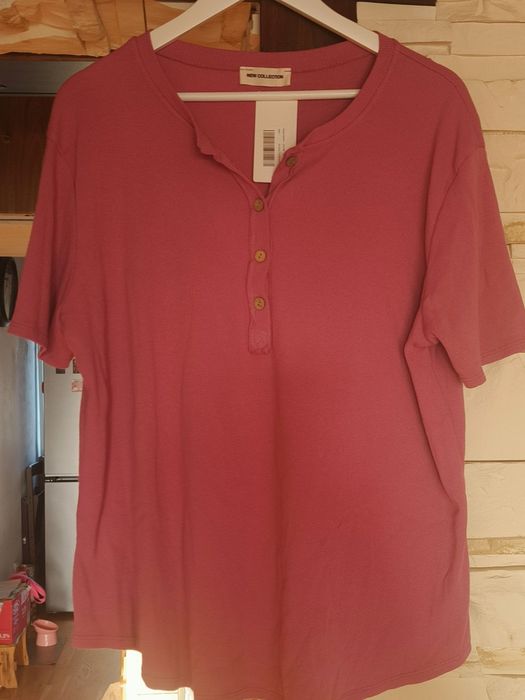 Piękna nowa bawełniana koszulka t-shirt w prążki