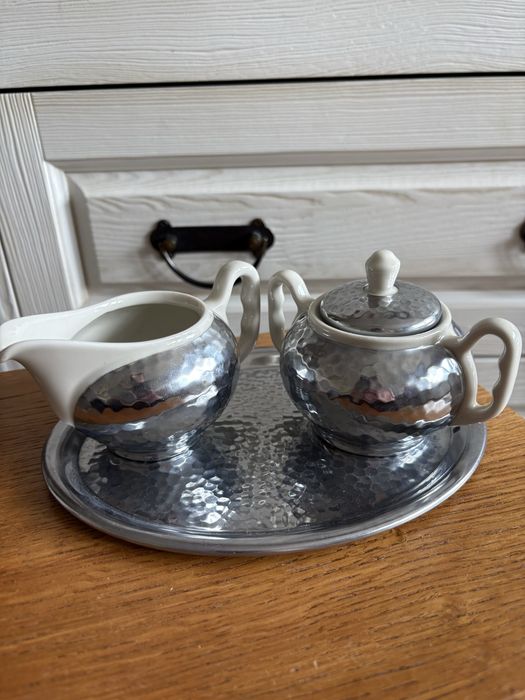 Zestaw mlecznik i cukiernica z taca Bauscher vintage