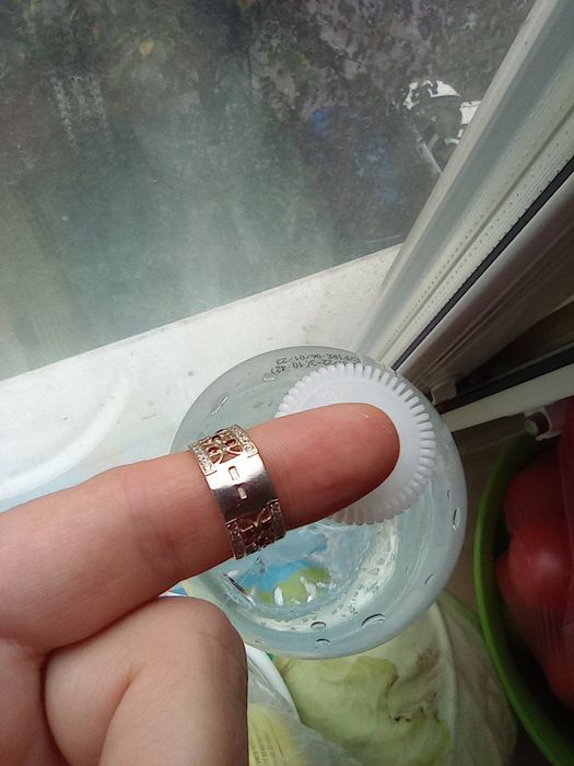 Каблучка срібна Вишиванка р.18, кольцо серебряное