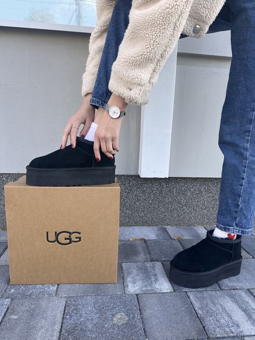 Уггі UGG Ultra Mini Hight Platform Black 5см Угг
