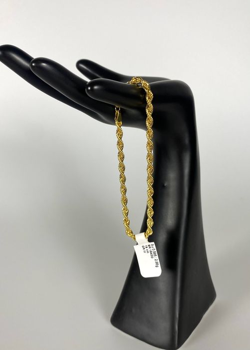 Nowa Piękna Bransoletka złota 3,8mm skręcana korda pr. 585. Sklep
